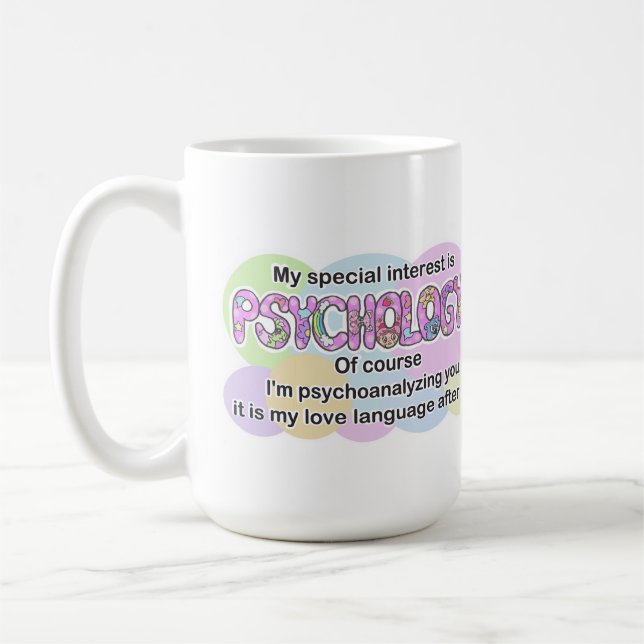 Mug, Psychology Love Language (ADHD, Autistic) Coffee Mug (Left)