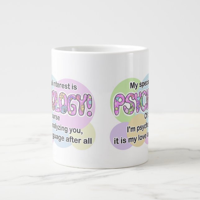 Mug, Psychology Love Language (ADHD, Autistic) Giant Coffee Mug (Front)