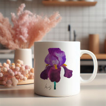 Mug purple flower watercolor