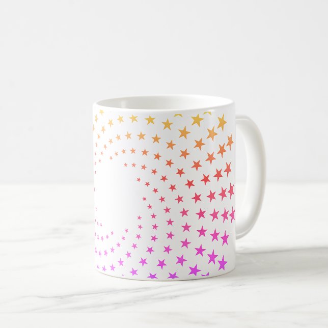 Mug - Rainbow Colored Star Swirls (Front Right)