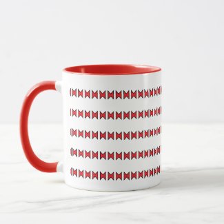 Mug - Red and Black Shapes in Lines