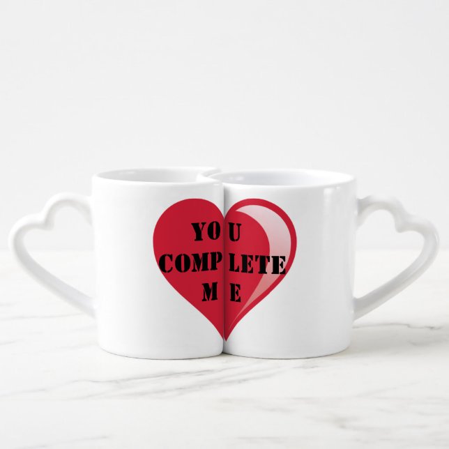 Mug Set for Any Couple One heart 2 halves (Back Nesting)