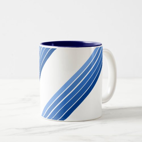 Mug _ Shades of Blue Diagonal Stripes
