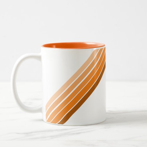 Mug _ Shades of Orange Diagonal Stripes