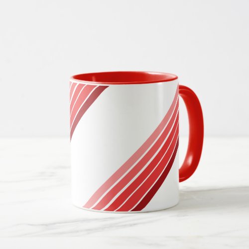 Mug _ Shades of Red Diagonal Stripes