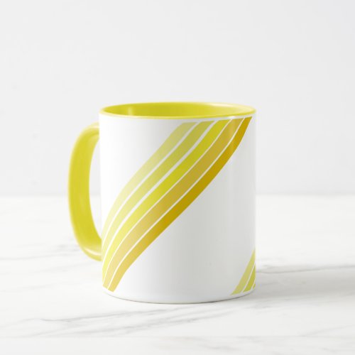 Mug _ Shades of Yellow Diagonal Stripes