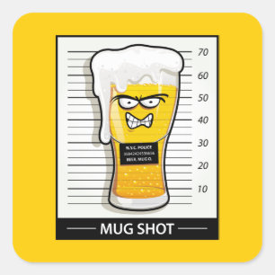 Mug Shot Square Sticker
