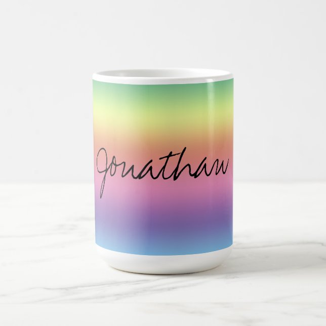 Mug - Signature on Rainbow Background (Center)