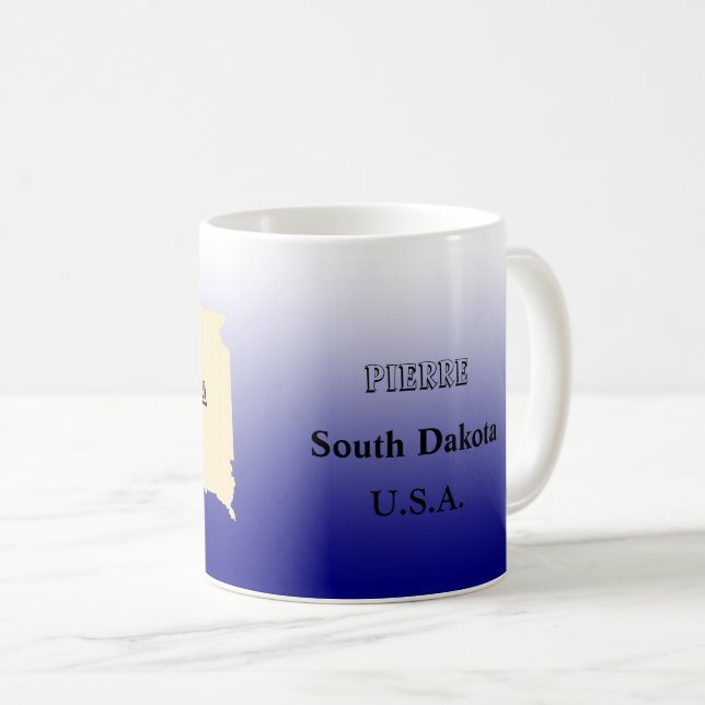 Mug - South Dakota State Map with City (Front Right)