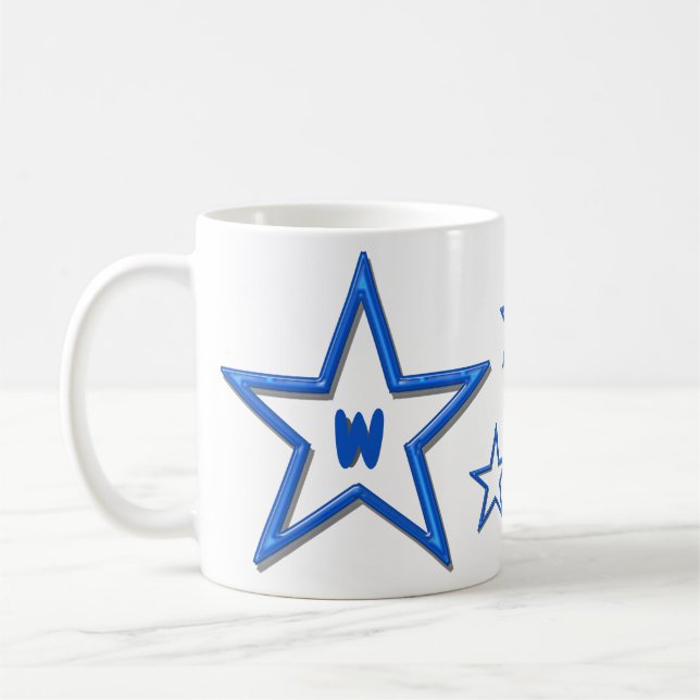 Mug - Stars with Initial (Left)