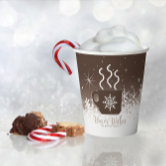 Hot Chocolate & Christmas Whimsical Holiday Paper Cups, Zazzle in 2023