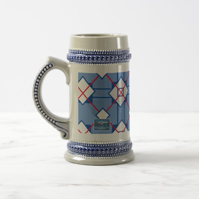 Mug Stein - Blue (Red Cross) RFPMDesigns ©️2023/4 (Left)