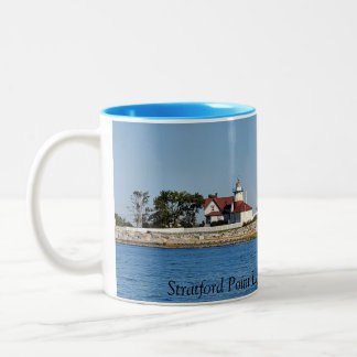 Mug: Stratford Point Lighthouse, Stratford, CT Two-Tone Coffee Mug