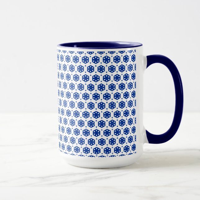 Mug - Stylized Flowers in Rows (Dark Center) (Right)