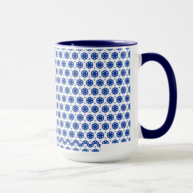 Mug - Stylized Flowers in Rows (Dark Center) (Right)