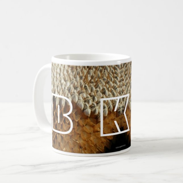 Mug - Sunflower Seeds with Initials (Front Left)