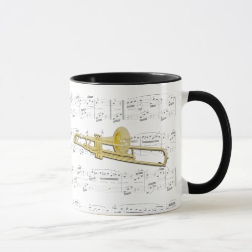 Mug _ Trombone valved with sheet music
