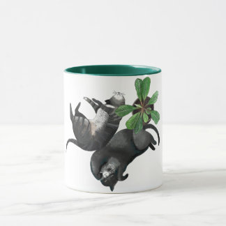 Mug | Two cats lie with a plant
