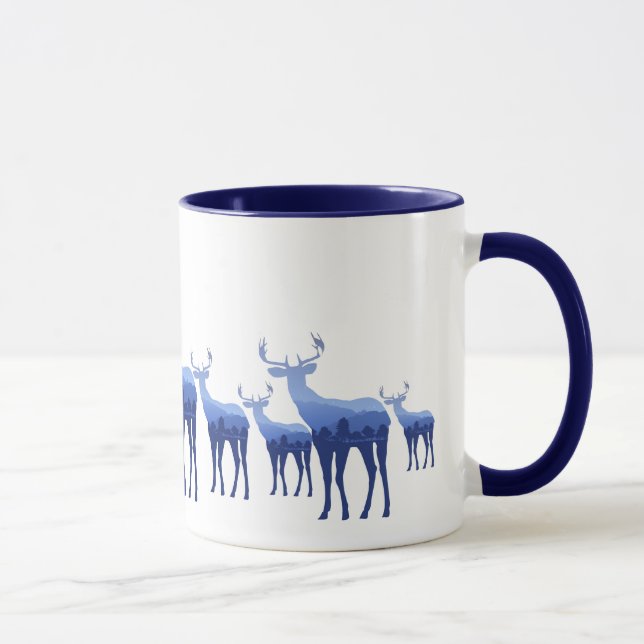Mug-Two Tone Blue Deer/Elk Mug (Right)
