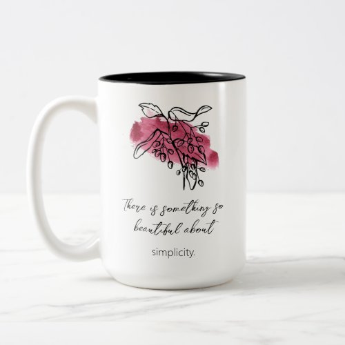 Mug Two_tone Inspirational Botanical Simple Pink