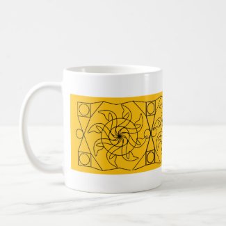 Mug - Waterwheel Graphic on Orange