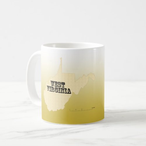 Mug _ West Virginia State Map with City