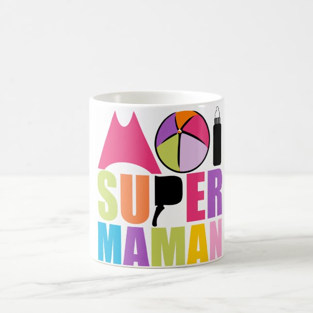 Mug white 325 ml Moi Super Mama - Rose Logo (Center)