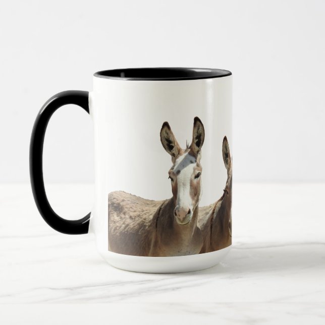 Mug, wild burros, donkeys, wildlife, nature mug (Left)