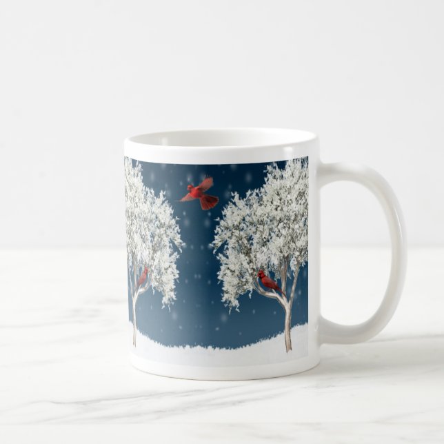 Mug-Winter Cardinals Coffee Mug (Right)