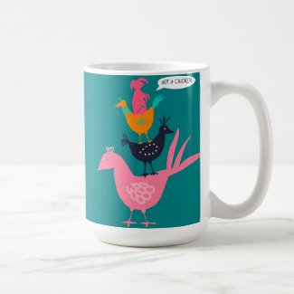 Mug with 3 Chickens and a Rabbit Stacked up