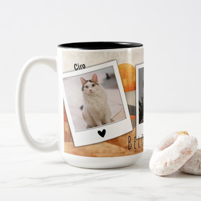  Mug with 3 photos and customizable text (With Donut)