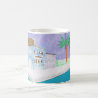 Mug with a Caribbean Village Scene