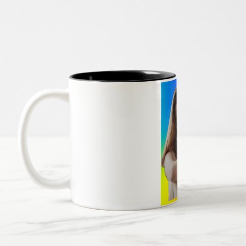 Mug with a smiling lady