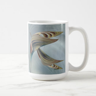 mug with abstract of tropical flowers