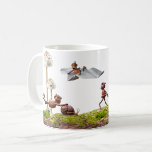 Mug with acorn elves in the woods