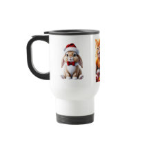 Mug with adorable design of a rabbit & kittens