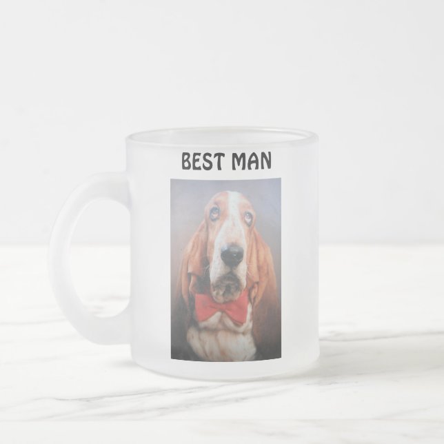 Mug With Basset Hound Best Man (Left)
