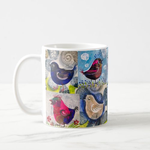 Mug with birds and flowers