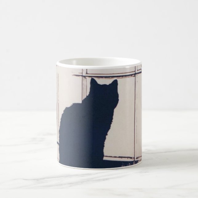 Mug with Black Cat at Window (Center)