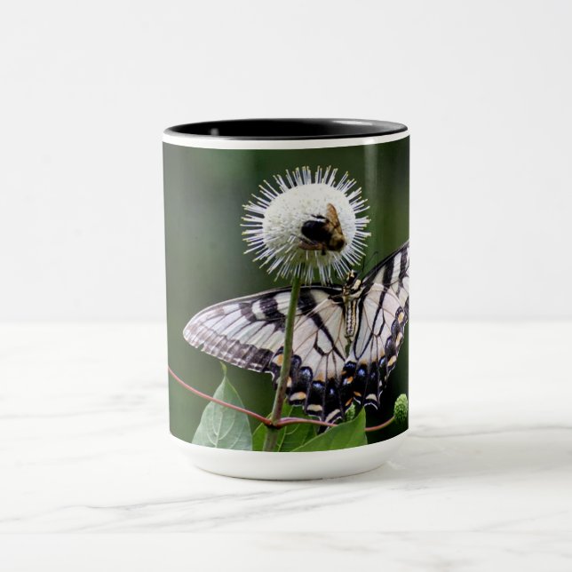 Mug with Butterfly & Fly on Wildflower (Center)