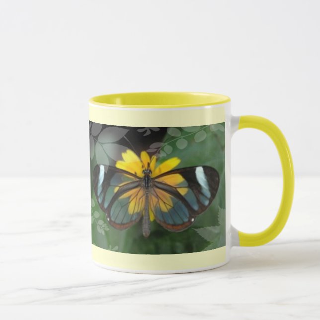 Mug with Butterfly on Yellow Flower (Right)