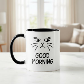 Mug with Cat, good morning, grumpy cat