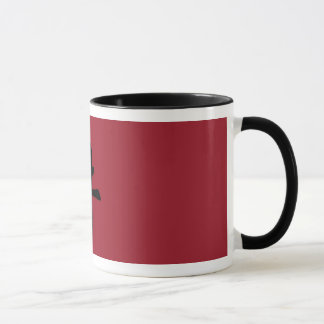 Mug with chinese ox symbol, black and dark red