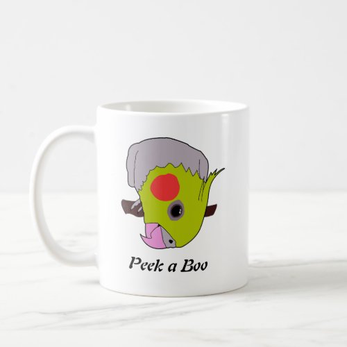 Mug with cockatiel saying Peek _ a Boo