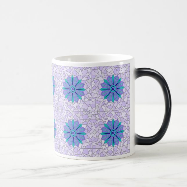 MUG WITH COOL BLUE FLOWER ART (Right)