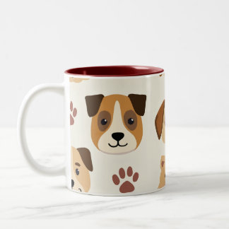Mug with cute dog face pattern