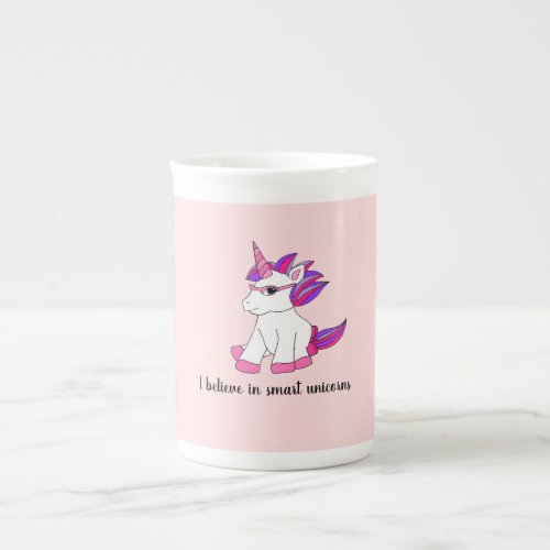 Mug with cute unicorn with glasses