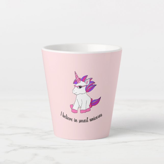 Mug with cute unicorn with glasses (Front)