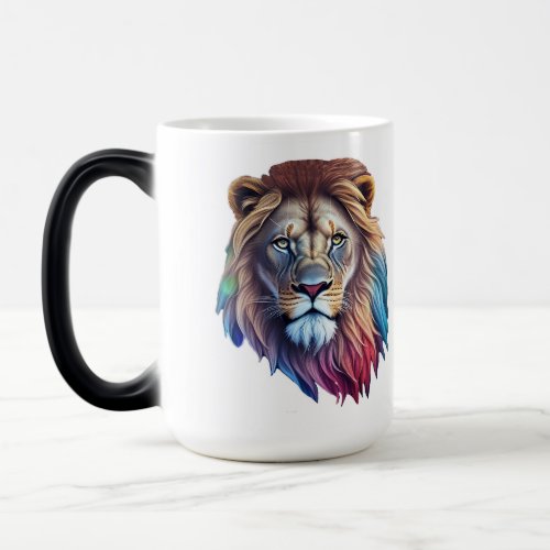 Mug with face image of a Lion Bold and Brave 