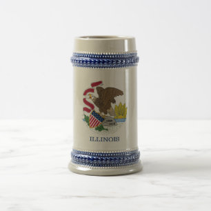 Mug with Flag of Illinois State -USA